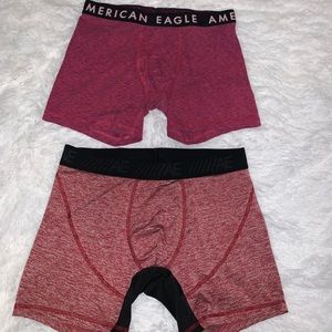 (2) American Eagle Boxer briefs & trainer performance. Sz Med. Virtually new!